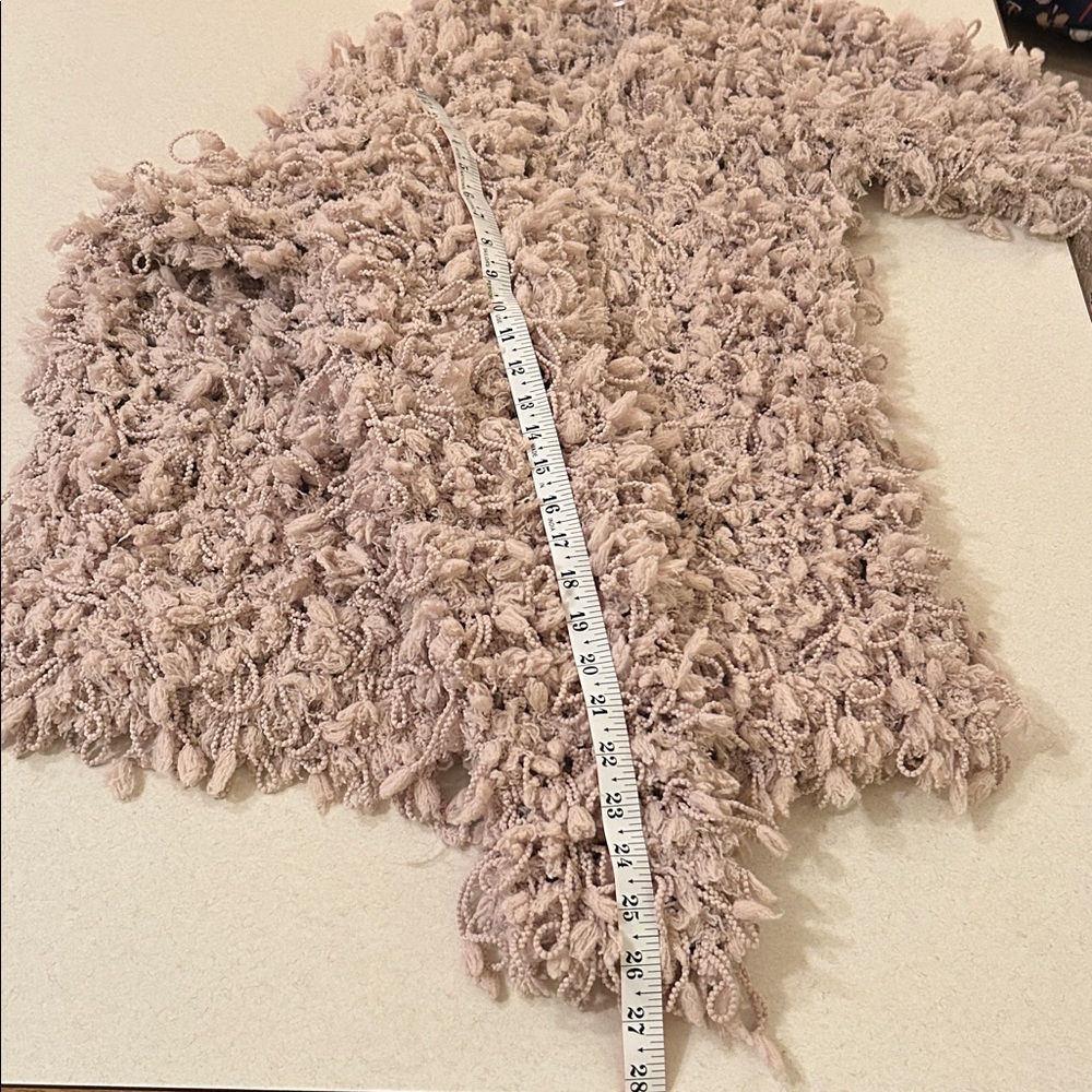 Aaron & Amber Anthropologie Small Knotted Cardigan Chunky Sweater Shaggy Knit - Picture 12 of 17
